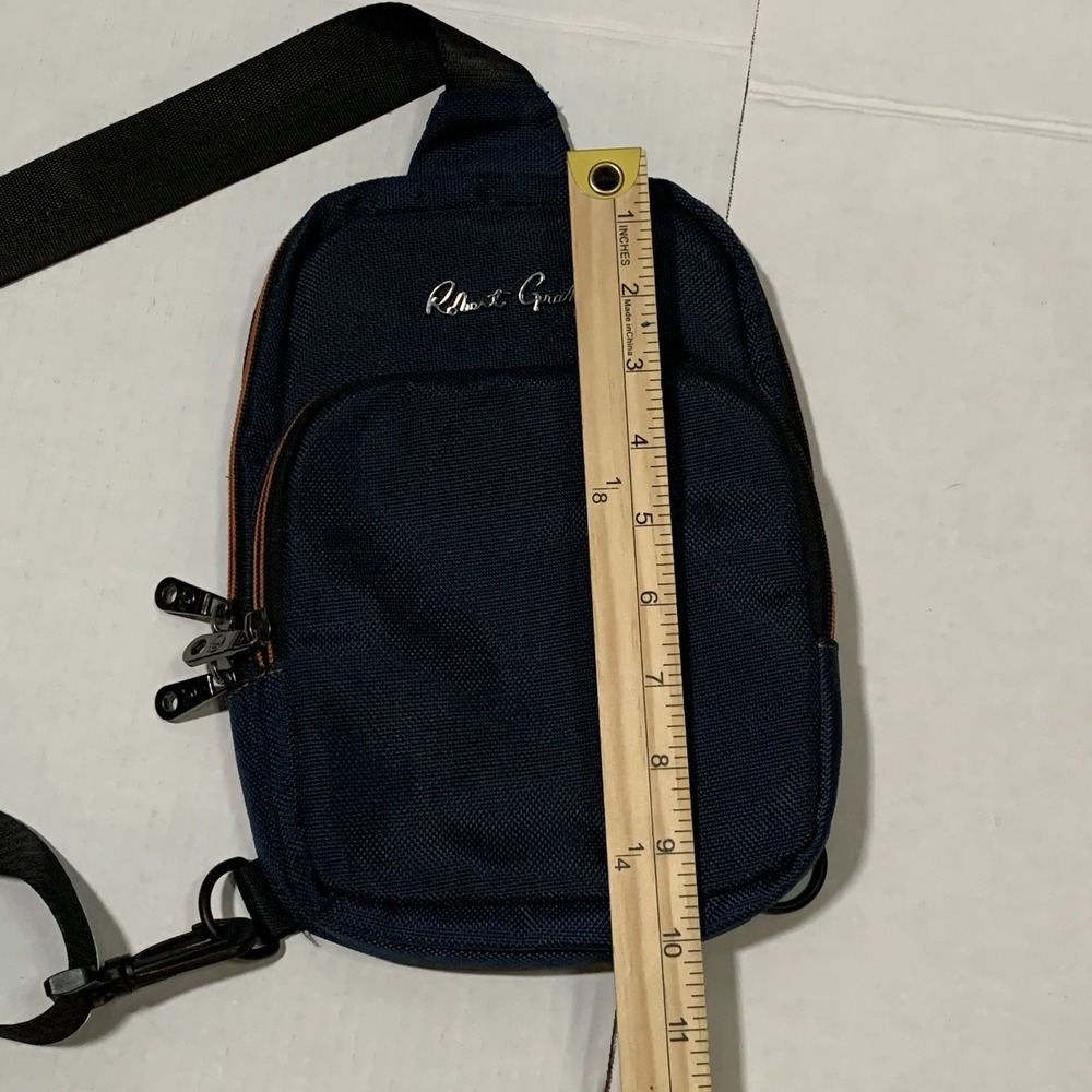 Robert Graham Randal Sling Bag Crossbody Messenger – Navy Blue Designer - Picture 8 of 10